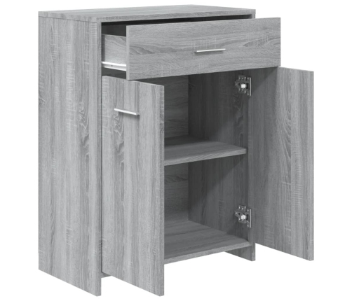 Armario de baño madera contrachapada gris Sonoma 60x33x80 cm