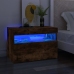 Mueble de TV con luces LED color roble ahumado 60x35x40 cm