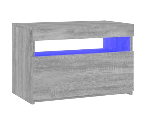 Mueble de TV con luces LED gris Sonoma 60x35x40 cm