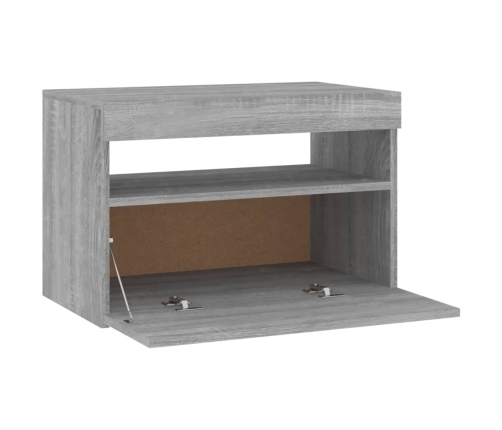 Mueble de TV con luces LED gris Sonoma 60x35x40 cm