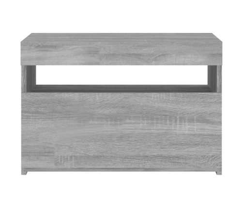 Mueble de TV con luces LED gris Sonoma 60x35x40 cm