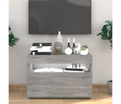 Mueble de TV con luces LED gris Sonoma 60x35x40 cm