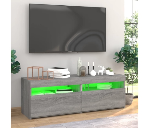 Muebles de TV 2 uds con luces LED gris Sonoma 60x35x40 cm