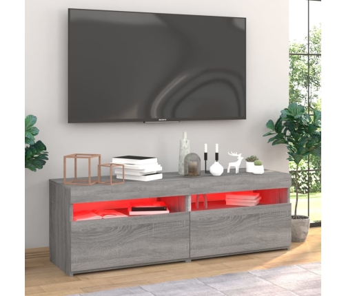 Muebles de TV 2 uds con luces LED gris Sonoma 60x35x40 cm