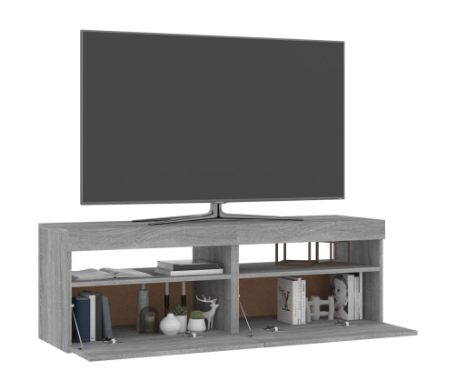 Muebles de TV 2 uds con luces LED gris Sonoma 60x35x40 cm