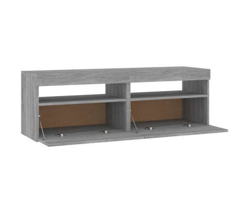 Muebles de TV 2 uds con luces LED gris Sonoma 60x35x40 cm