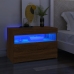 Mueble de TV con luces LED color roble ahumado 60x35x40 cm