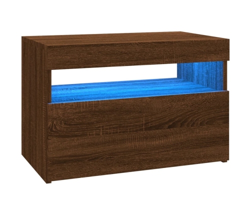 Muebles de TV con luces LED 2 uds marrón roble 60x35x40 cm