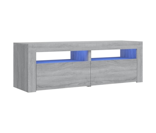 vidaXL Mueble de TV con luces LED gris Sonoma 120x35x40 cm