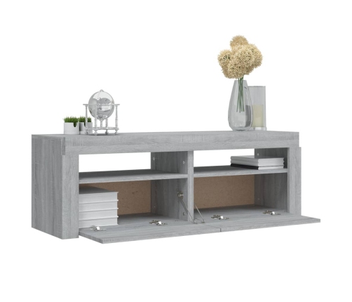 vidaXL Mueble de TV con luces LED gris Sonoma 120x35x40 cm