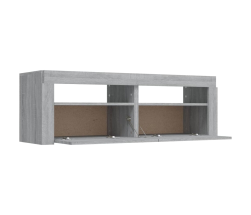 vidaXL Mueble de TV con luces LED gris Sonoma 120x35x40 cm