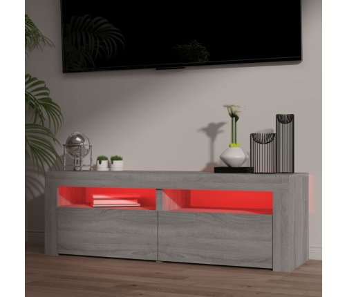 vidaXL Mueble de TV con luces LED gris Sonoma 120x35x40 cm