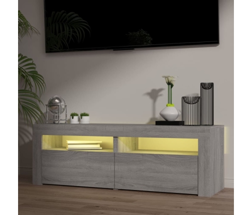 vidaXL Mueble de TV con luces LED gris Sonoma 120x35x40 cm