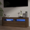 Mueble de TV con luces LED marrón roble 120x35x40 cm