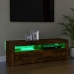 Mueble de TV con luces LED color roble ahumado 120x35x40 cm