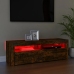 Mueble de TV con luces LED color roble ahumado 120x35x40 cm