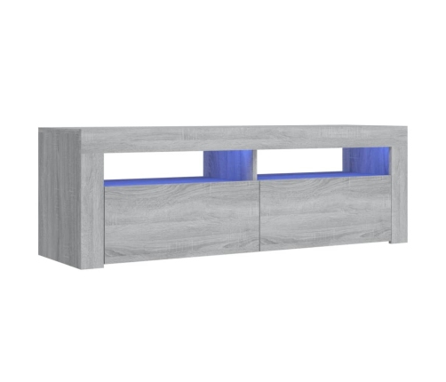 Mueble de TV con luces LED gris Sonoma 120x35x40 cm