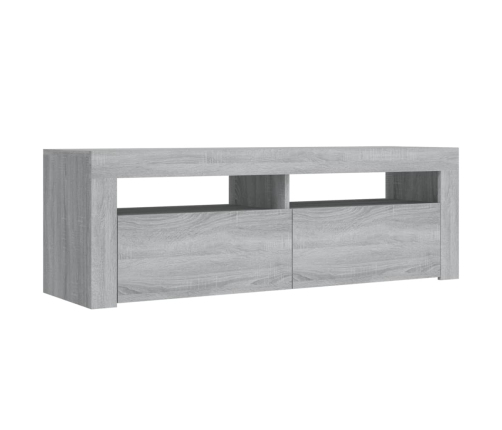 Mueble de TV con luces LED gris Sonoma 120x35x40 cm