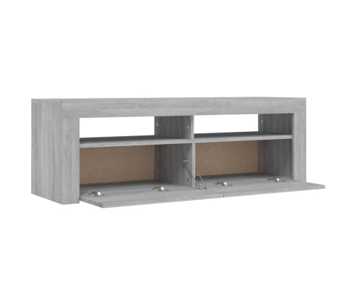 Mueble de TV con luces LED gris Sonoma 120x35x40 cm