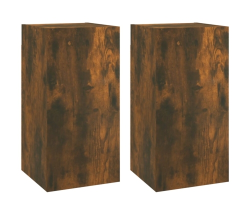 vidaXL Muebles para TV 2 uds madera roble ahumado 30,5x30x60 cm