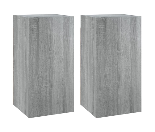 Mueble de TV 2 uds madera ingeniería gris Sonoma 30,5x30x60 cm