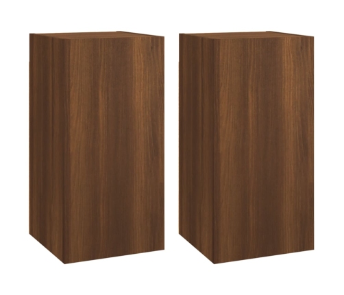 Muebles para TV 2 uds madera roble marrón 30,5x30x60 cm