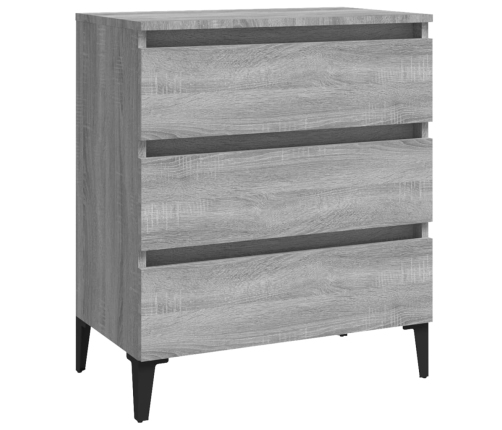 Aparador de madera contrachapada gris Sonoma 60x35x69 cm