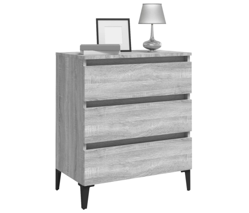 Aparador de madera contrachapada gris Sonoma 60x35x69 cm