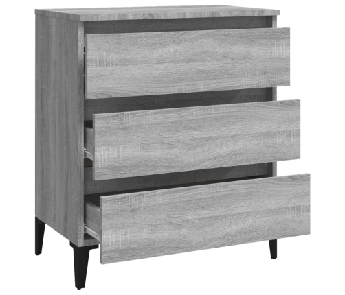 Aparador de madera contrachapada gris Sonoma 60x35x69 cm