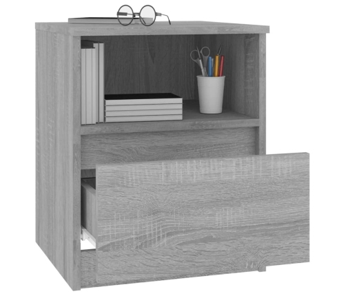 vidaXL Mesitas noche 2 uds madera ingeniería gris Sonoma 40x40x50 cm