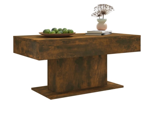 Mesa de centro madera contrachapada roble ahumado 96x50x45 cm