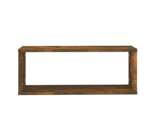 vidaXL Estantes cúbicos de pared 2 uds madera roble ahumado 60x15x23cm