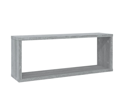 Estantes cúbicos de pared 2 uds madera gris Sonoma 60x15x23 cm