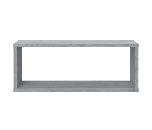 Estantes cúbicos de pared 2 uds madera gris Sonoma 60x15x23 cm