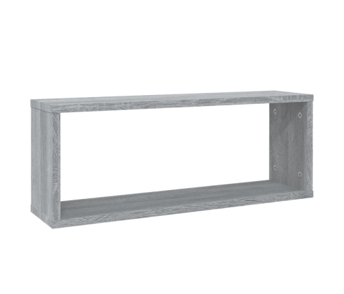 Estantes cúbicos de pared 4 uds madera gris Sonoma 60x15x23 cm