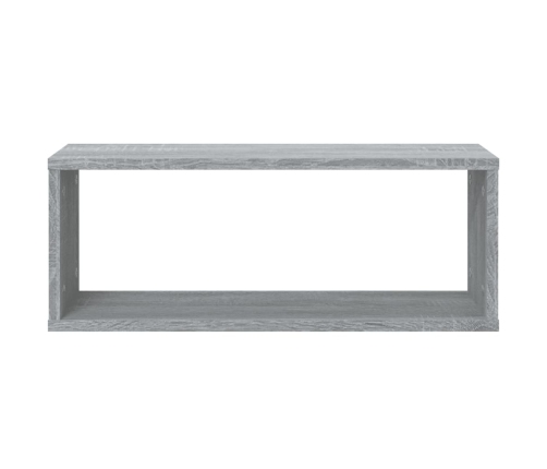 Estantes cúbicos de pared 4 uds madera gris Sonoma 60x15x23 cm