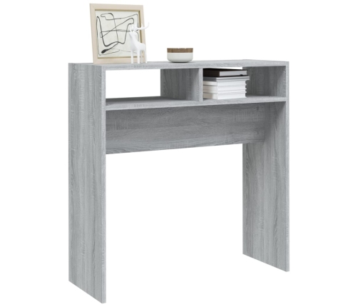 Mesa consola madera contrachapada gris Sonoma 78x30x80 cm