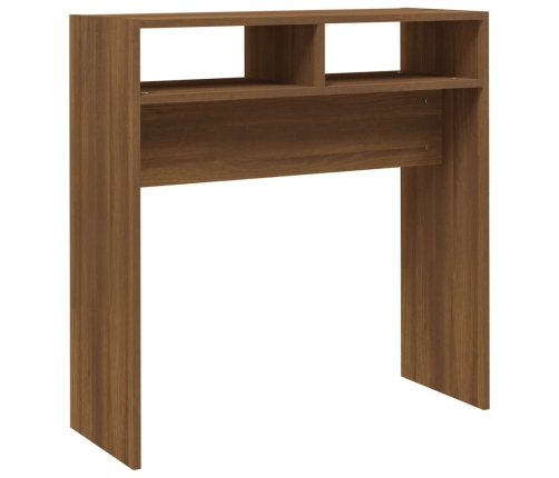 Mesa consola madera contrachapada roble marrón 78x30x80 cm