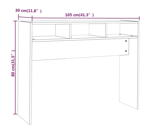 Mesa consola madera contrachapada roble ahumado 105x30x80 cm