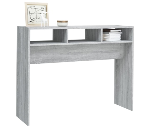 Mesa consola madera contrachapada gris Sonoma 105x30x80 cm