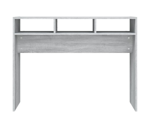 Mesa consola madera contrachapada gris Sonoma 105x30x80 cm