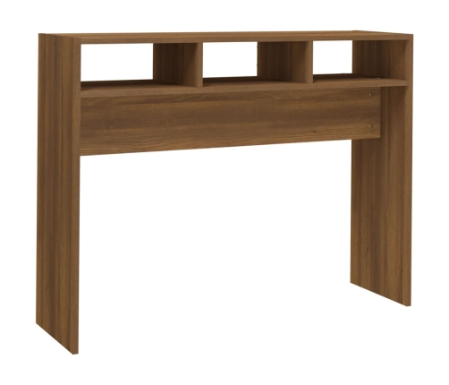 Mesa consola madera contrachapada roble marrón 105x30x80 cm