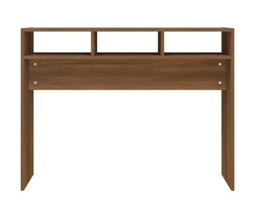 Mesa consola madera contrachapada roble marrón 105x30x80 cm