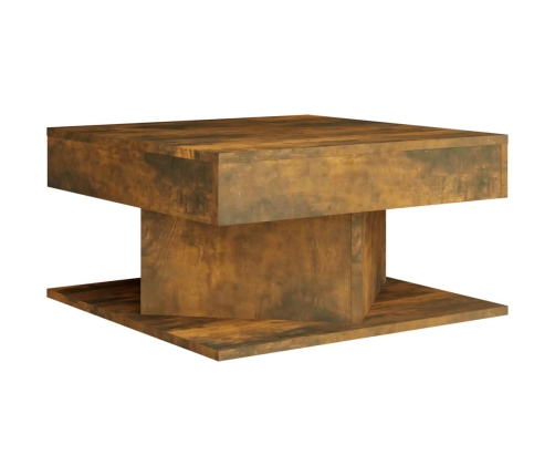 vidaXL Mesa de centro madera contrachapada roble ahumado 57x57x30 cm