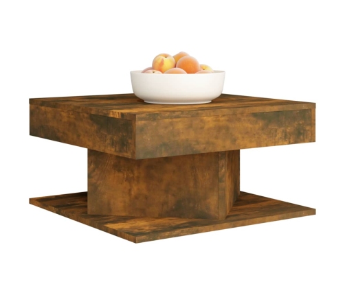 vidaXL Mesa de centro madera contrachapada roble ahumado 57x57x30 cm