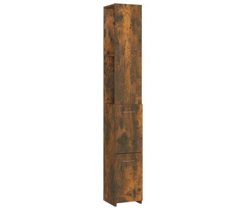 Armario baño madera contrachapada roble ahumado 25x26,5x170 cm