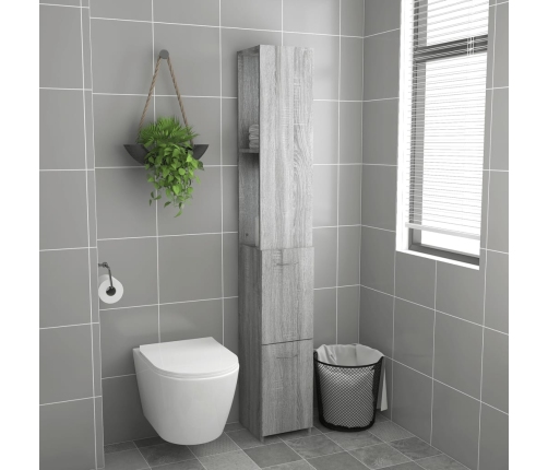 Mueble de baño madera de ingeniería gris Sonoma 25x26,5x170 cm