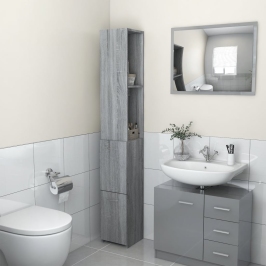 Mueble de baño madera de ingeniería gris Sonoma 25x26,5x170 cm