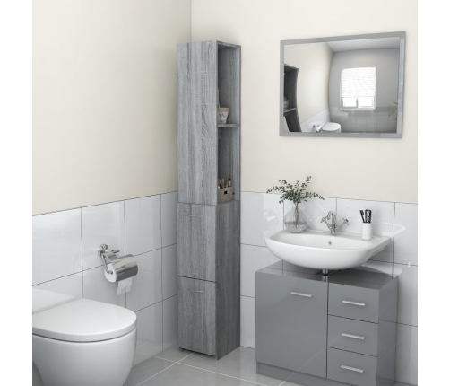 Mueble de baño madera de ingeniería gris Sonoma 25x26,5x170 cm