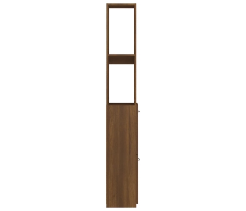 Armario de baño madera contrachapada marrón roble 25x26,5x170cm